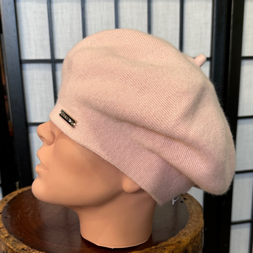 Braxton NEW Angora/Wool Blend Light Pink Beret Fleece Lined Winter Hat